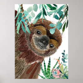Poster Illustration aquarelle de Sloth