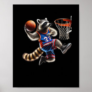 Poster Illustration artistique de dunk de basket-ball de 