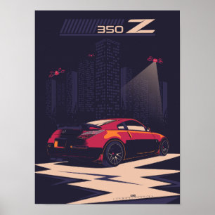 Poster illustration artistique de la voiture 350Z