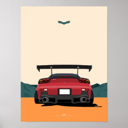 Poster Illustration artistique de la vue arrière de la JD