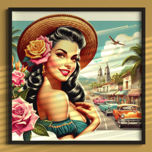Poster Illustration Beauté Vintage femme
