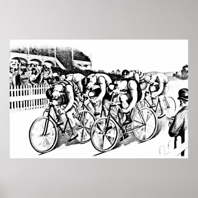 Poster Illustration Bicycle Race Art des années 1800 (Devant)