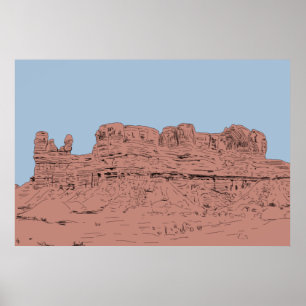 Poster Illustration Bluff, Utah