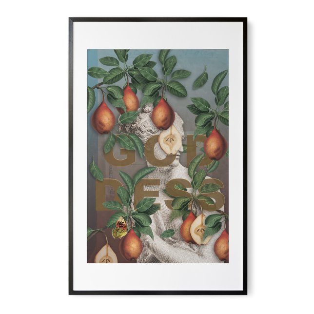 Poster Illustration botanique Collage Déesse Vénus (Créateur téléchargé)