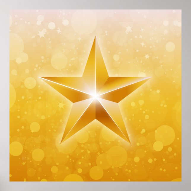 Poster Illustration brillante étoile dorée (Devant)