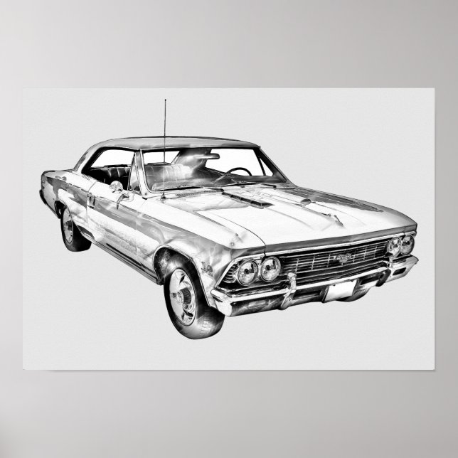 Poster Illustration Chevelle SS 396 1966 (Devant)