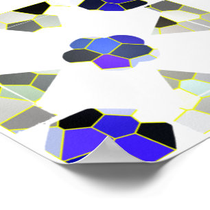 Poster Illustration couleur Formes élégantes, Gris et Ble