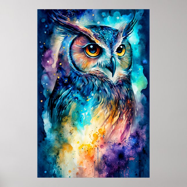 Poster Illustration Creative Perched Owl (Devant)