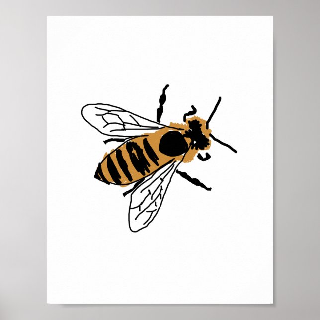 Poster Illustration d'abeille à miel Peinture d'abeille A (Devant)