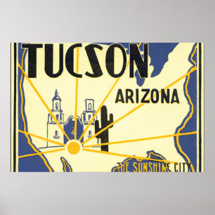 Poster Illustration d'affiche de voyage de Tucson