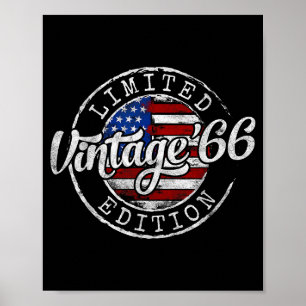 Poster Illustration d'anniversaire des 60 ans Timbre vint