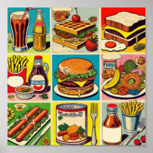 Poster Illustration de bande dessinée vintage