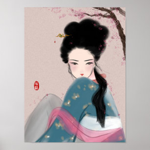 Poster Illustration de beauté asiatique Imprimer l'affich