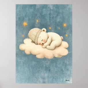 Poster Illustration de bébé pour la nurserie Nuage de l'O