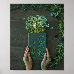 Poster illustration de bibliothèque vintage