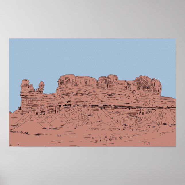 Poster Illustration de Bluff, Utah (Devant)