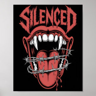 Poster Illustration de bouche de cri silencieux