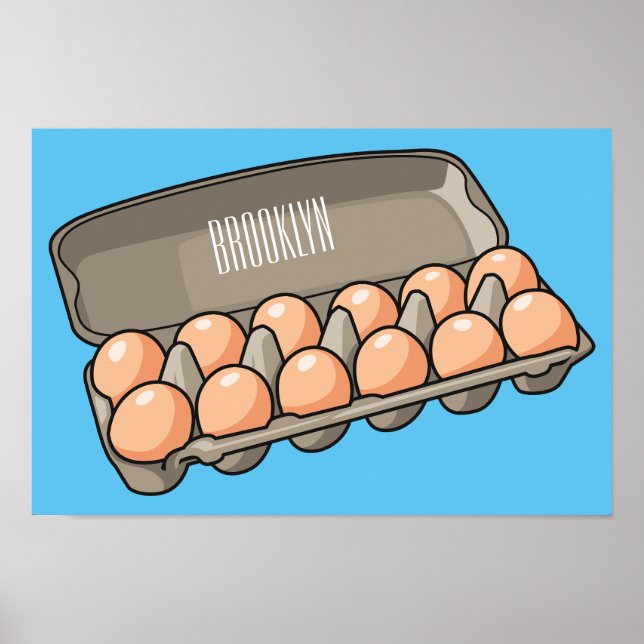 Poster Illustration de carton d'oeufs (Devant)