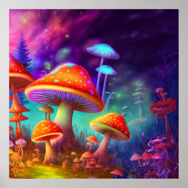 Poster Illustration de champignon psychédélique