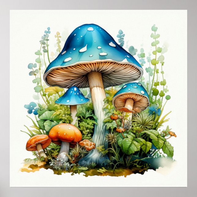 Poster Illustration de champignon psychédélique sauvage a (Devant)