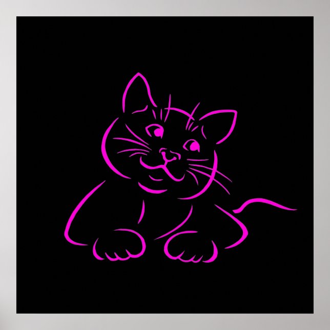 Poster Illustration de chat de chaton mignonne (Devant)