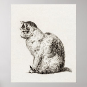 Poster Illustration de chat vintage