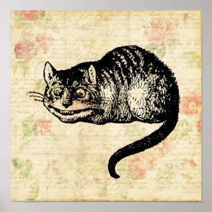 Poster Illustration de Cheshire Cat Alice au pays des mer