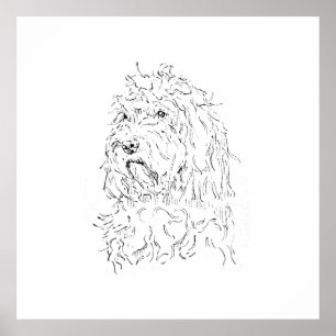 Poster Illustration de chien, Cockapoo d'art mural