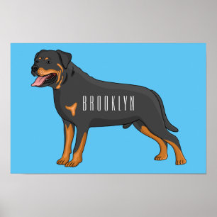 Poster Illustration de chien Rottweiler