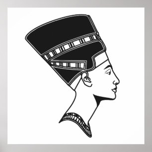 Poster Illustration de clipart de l'icône vintage Neferti