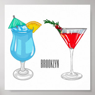 Poster Illustration de cocktail