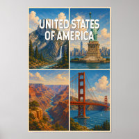 Illustration de collage des États-Unis Art de voya