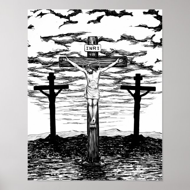 Poster Illustration de Crucifixion par Amanda Diehl (Devant)