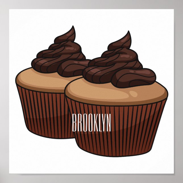 Poster Illustration de Cupcake (Devant)