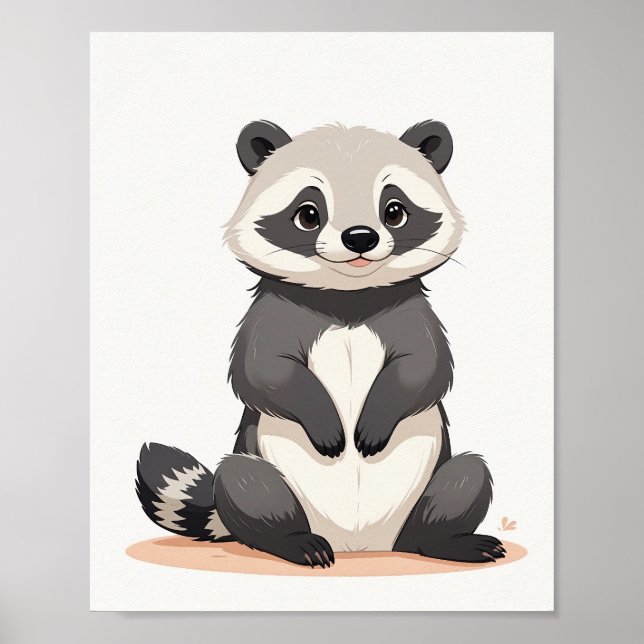 Poster Illustration de Cute Raccoon (Devant)