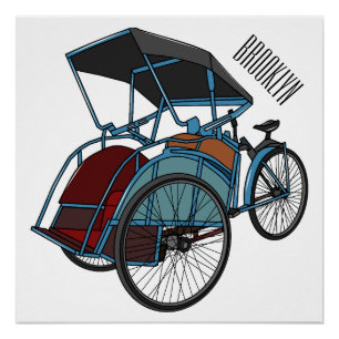 Poster Illustration de cyclo-pousse