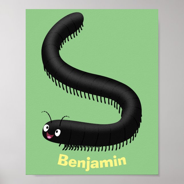 Poster Illustration de dessin mignon millipede (Devant)