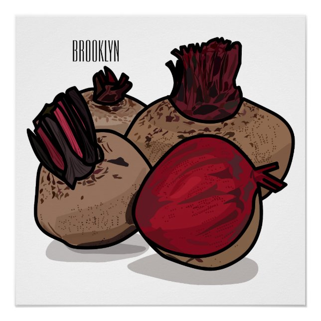 Poster Illustration de dessin sur la betterave (Devant)
