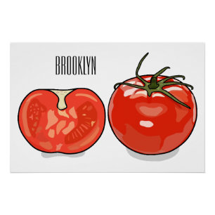 Poster Illustration de dessin sur la tomate