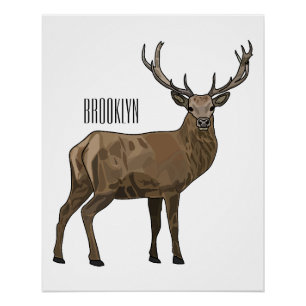Poster Illustration de dessin sur le cerf