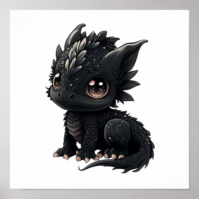 Poster Illustration de dragon de dessin animé (Devant)