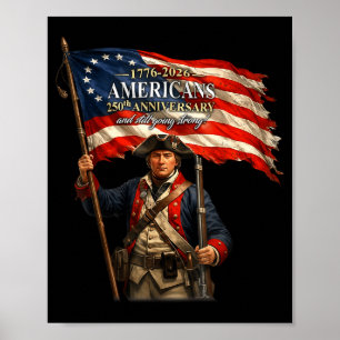 Poster Illustration de fierté patriotique du drapeau amér