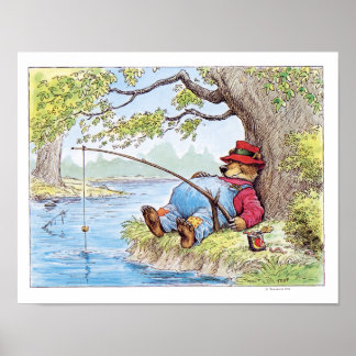 Poster Illustration de Finshin' Bear par Wallace Tripp