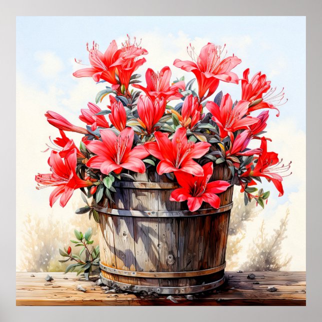 Poster Illustration de floraison de fleurs de lys (Devant)