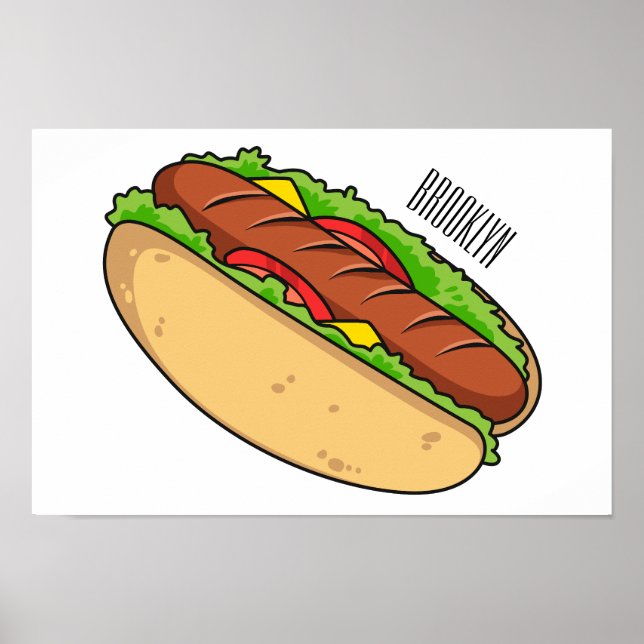 Poster Illustration de Hot dog (Devant)