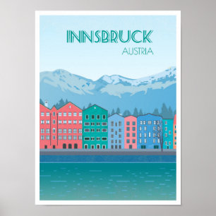 Poster Illustration de Innsbruck Austria Art Vintage voya