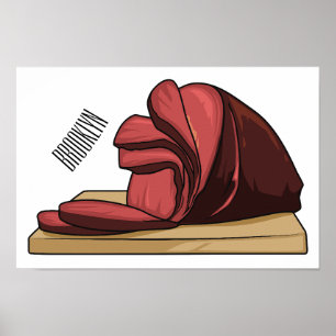 Poster Illustration de jambon