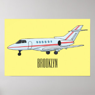Poster Illustration de jet privé