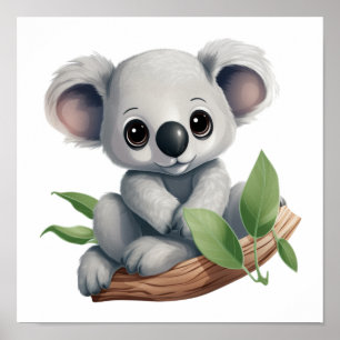 Poster Illustration de koala du dessin animé