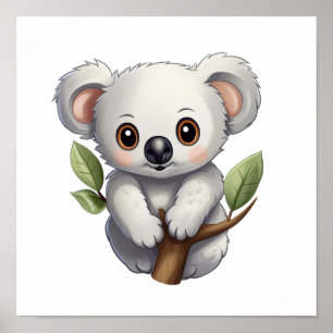 Poster Illustration de koala du dessin animé